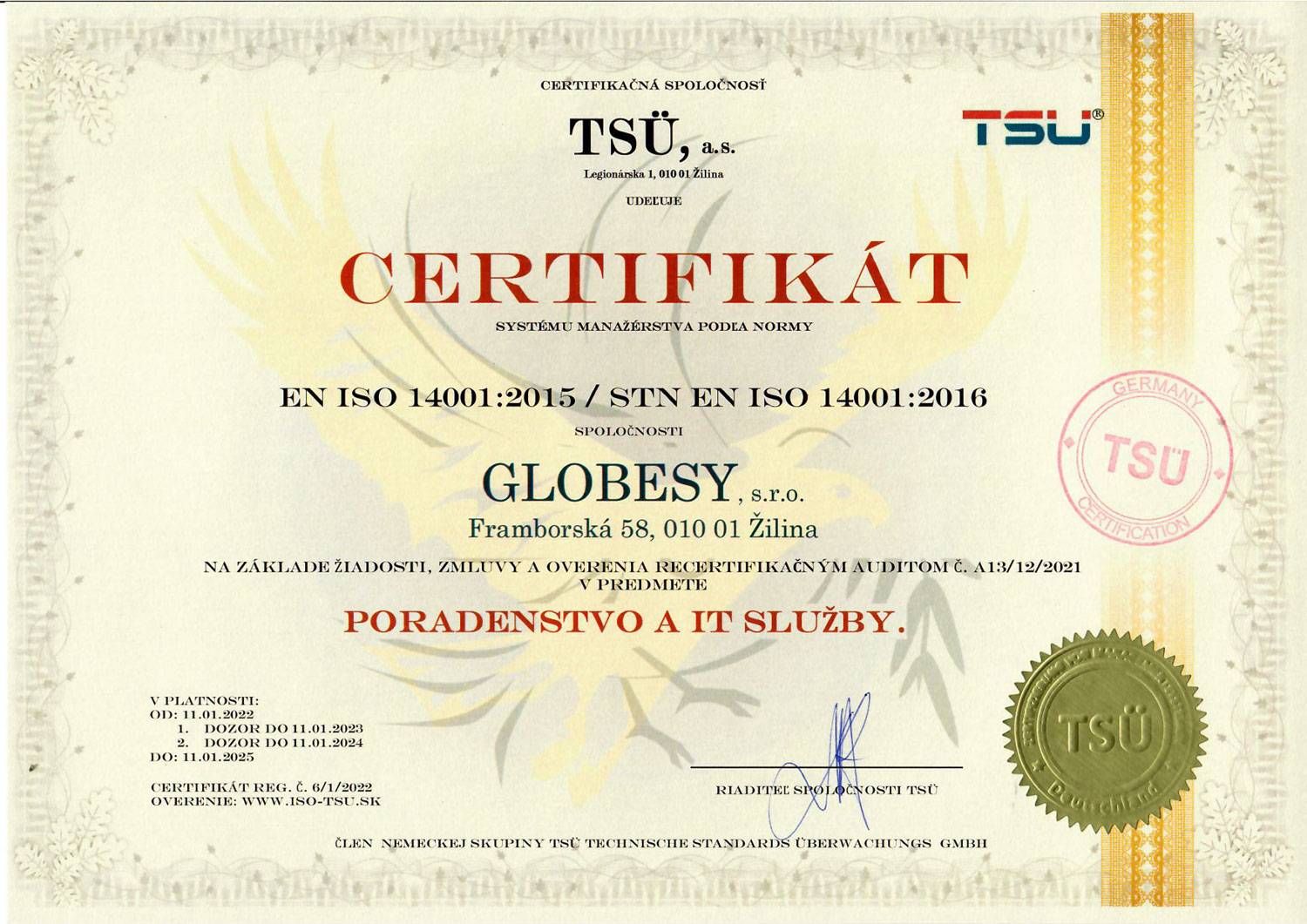Certifikát-ISO-14001-GLOBESY,-s.r.o.