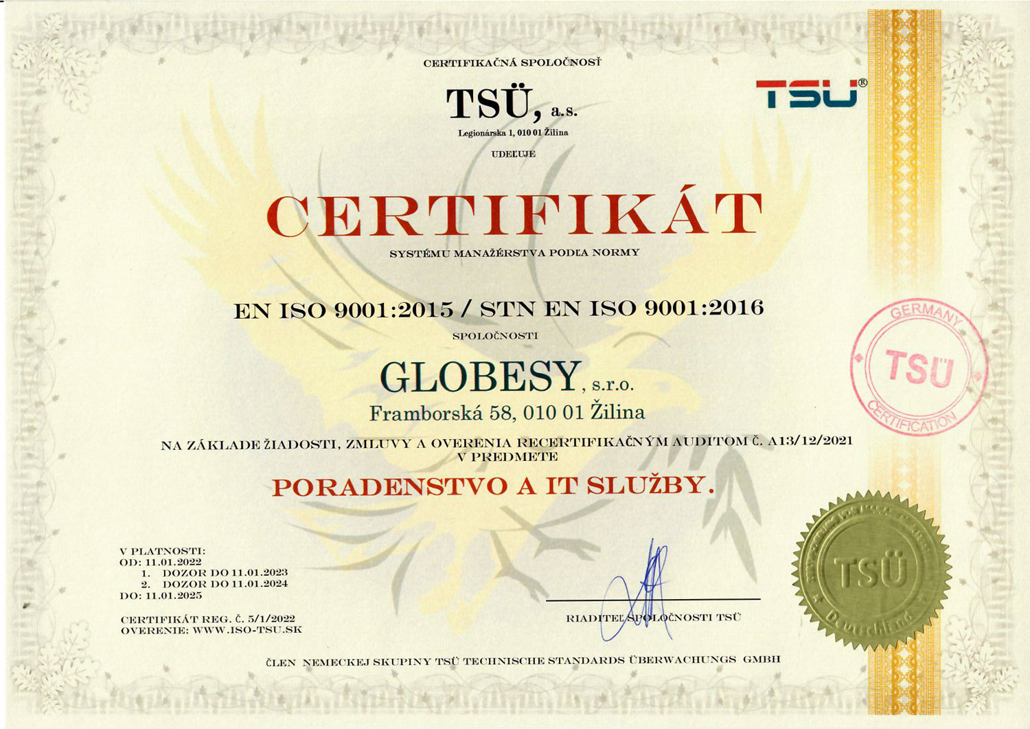 Certifikát-ISO-9001-GLOBESY,-s.r.o.